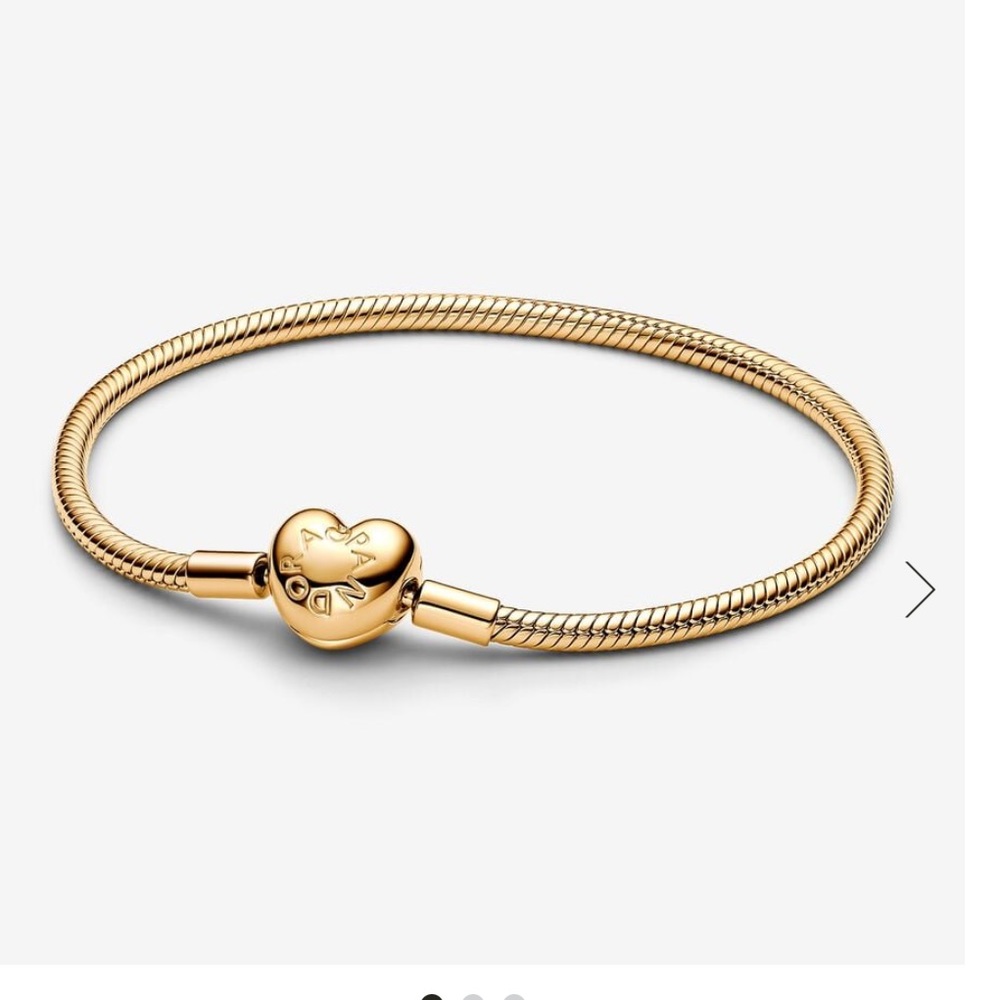 Pandora gold plated Bracelet with two charms